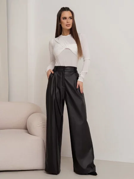 ISSA Plus Штани палаццо чорний