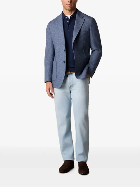 Оребрен поло тениска Brooks Brothers синьо