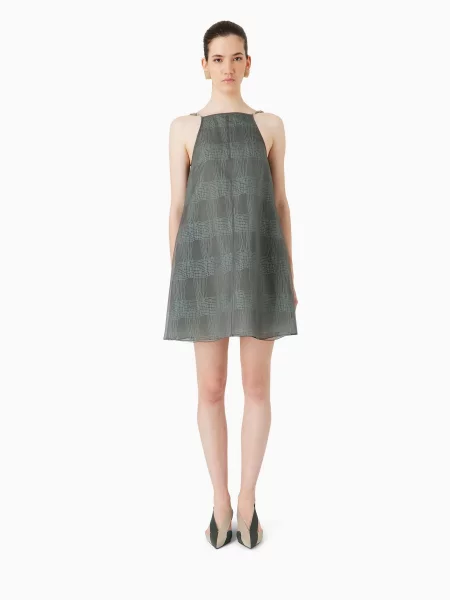 Платье мини Emporio Armani серое
