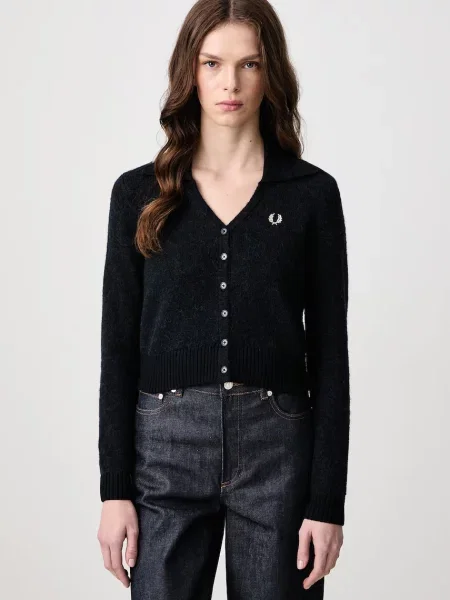 Fred Perry kardigan z wełną granatowy