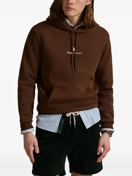 Chiloți Polo Ralph Lauren din țesătură twill cu autograf cu glugă albastru