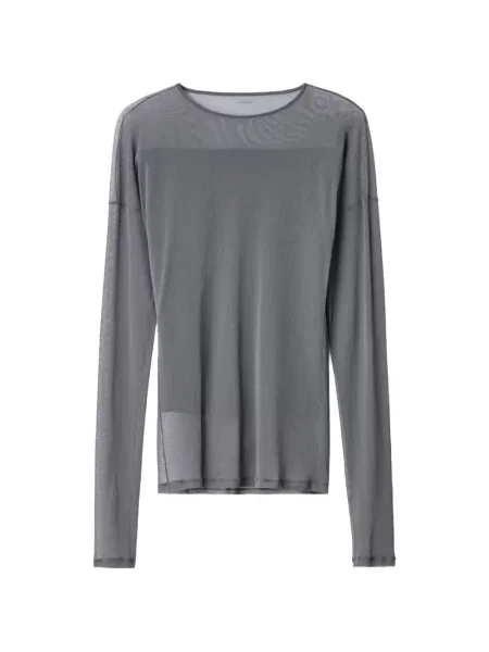 Lung top Lemaire din jerseu gri