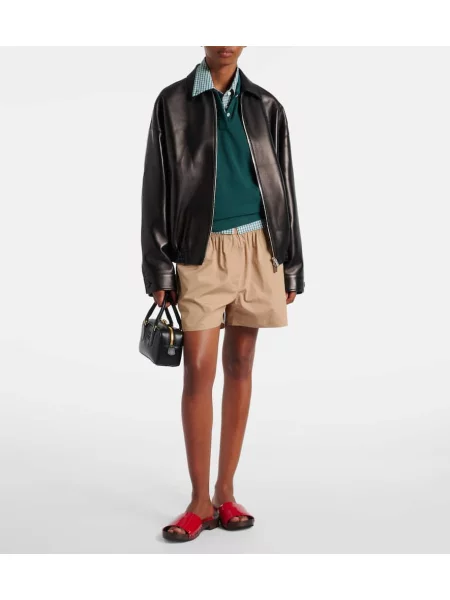 Geanta de piele Miu Miu negru