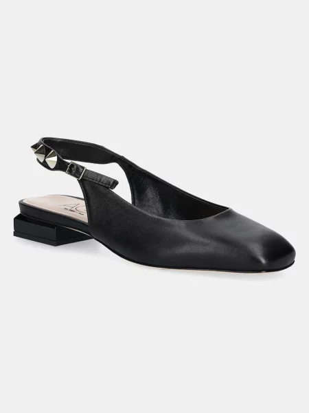 AGL pantofi de piele Angie L Spike cu drept cu deschis negru