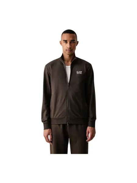 Bluza rozpinana Emporio Armani Ea7 brązowa