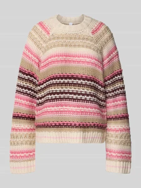 Sweter z dzianiny z okrągłym dekoltem model ‘BIBI’ Y.a.s