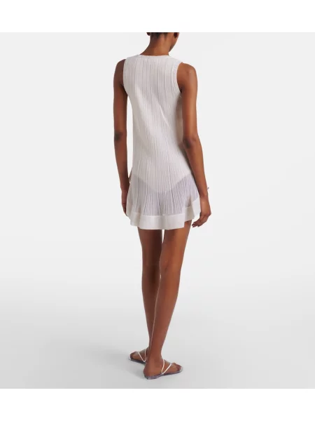 Rochie Alaïa de mătase alb