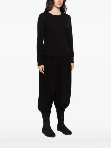 Lung tricou Universel cu decolteu rotund negru