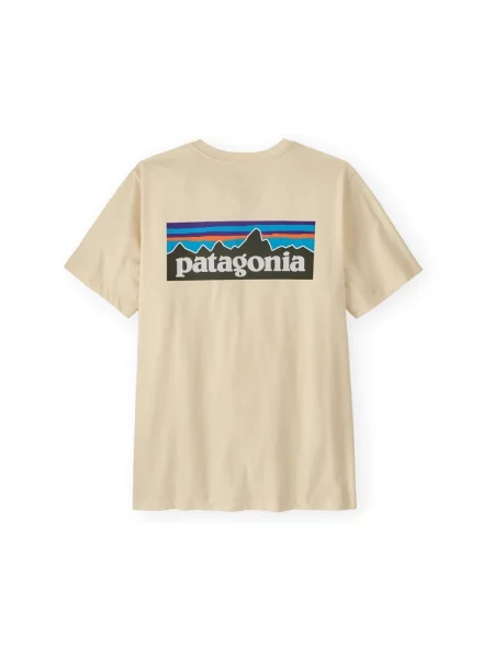 Póló Patagonia autogrammal bézs