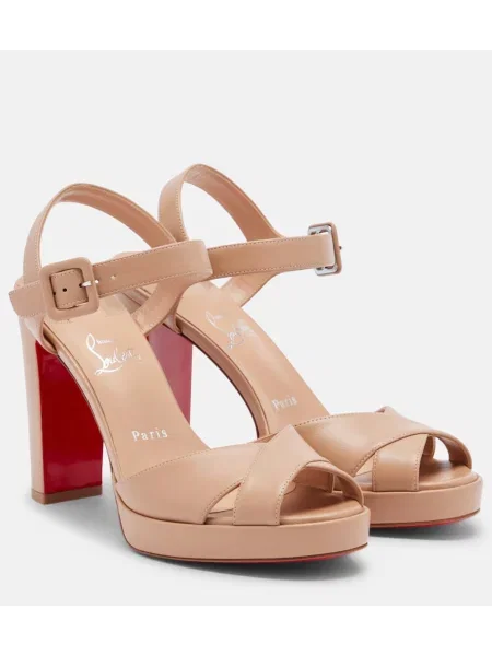 Sandale Christian Louboutin din piele bej