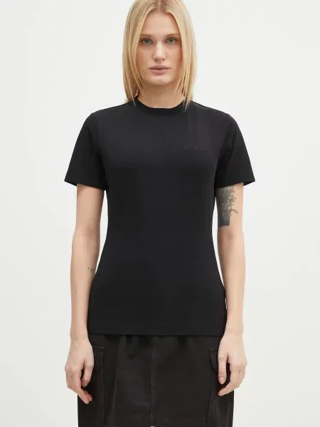 VETEMENTS tricou Embroidered Logo Fitted Hourglass femei negru