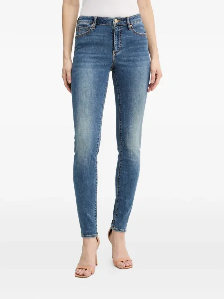 Blugi Armani Exchange cu broderie albastru