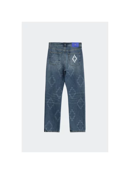 Jeansy straight leg Marcelo Burlon niebieskie