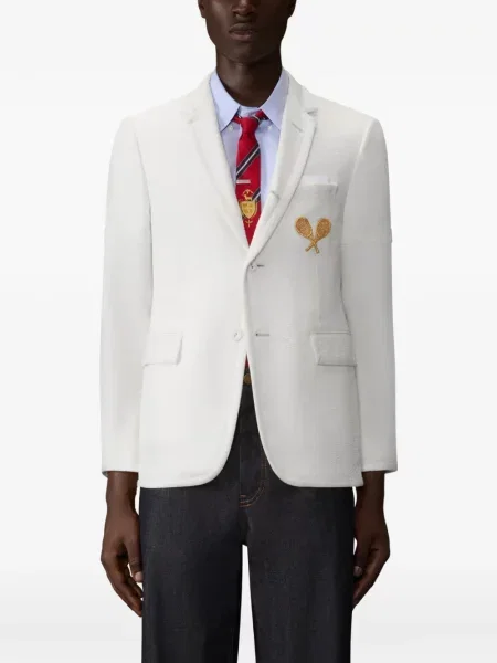 Sacou Thom Browne cu broderie alb