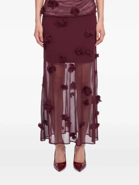 Fustă Simkhai cu model floral cu aplicații roșu