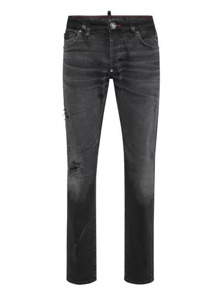 Blugi Philipp Plein zdrențuiți negru
