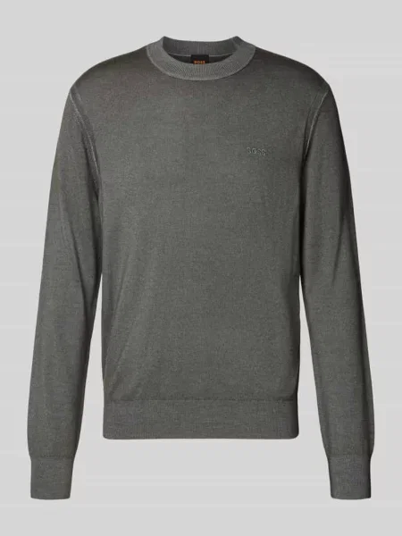 Sweter o kroju regular fit z czystej żywej wełny model Kestefo' Boss Orange