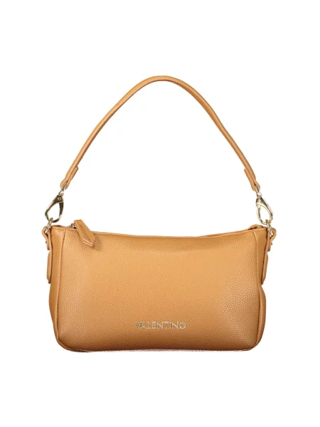 Lniana torebka Valentino Bags brązowa
