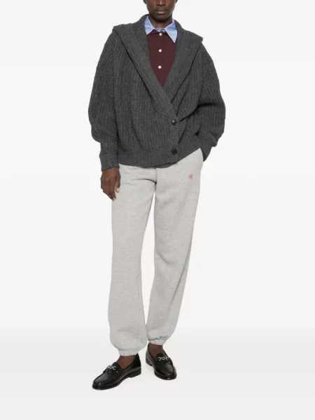 Cardigan System tricotate cu glugă gri