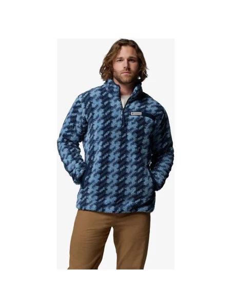 Polar Columbia Rugged Ridge High Pile Half Zip jasnoniebieski granatowy S niebieska