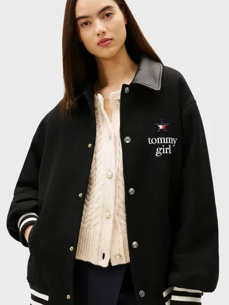 Шерстяная джинсовая куртка Tommy Jeans черная