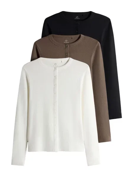 The Set Tricou ecru / ciocolatiu negru