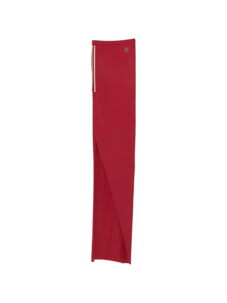Fusta maxi Moncler + Rick Owens cu dungi tricotate lungă roșu