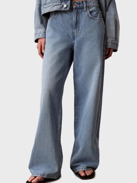 Джинси широкої форми Calvin Klein Jeans блакитний