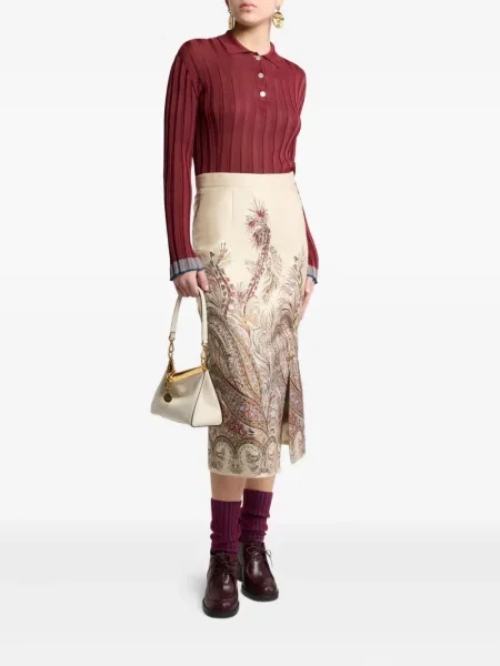 Jacquard midi-suknja Etro s paisley uzorkom