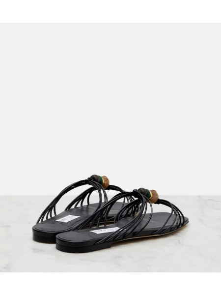 Papuci tip mules Jimmy Choo din piele negru