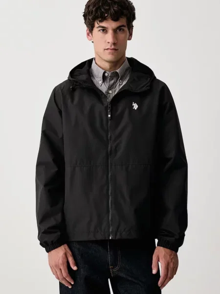 U.S. Polo Assn. kurtka przejściowa Hooded Windbreaker czarna