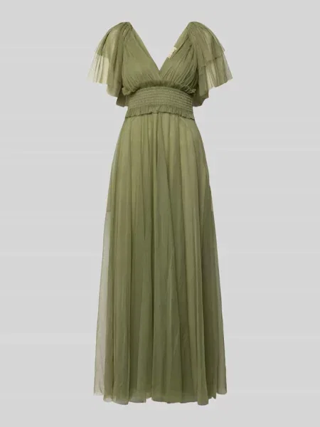 Sukienka maxi z dekoltem w serek i w talii Lace & Beads