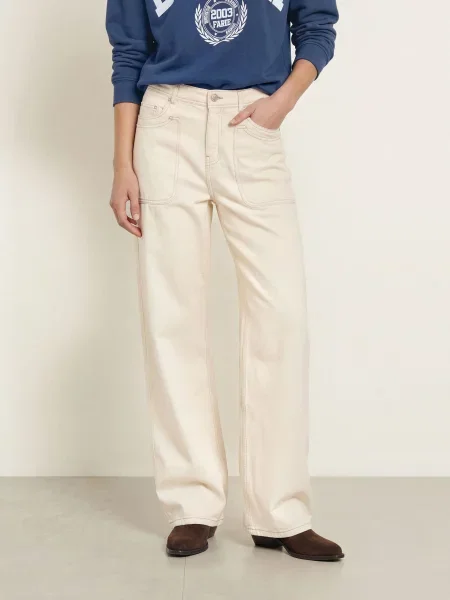 Ba&Sh Široké Džíny Zoel ecru off white bílé