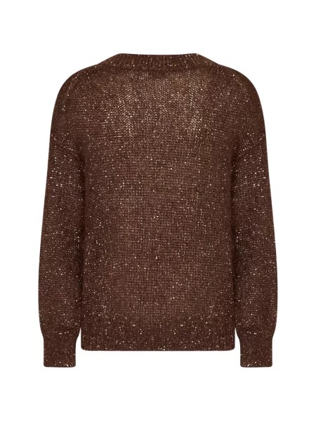 Pulover Brunello Cucinelli cu paiete maro