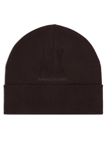 Armani Exchange czapka wełniana brązowa