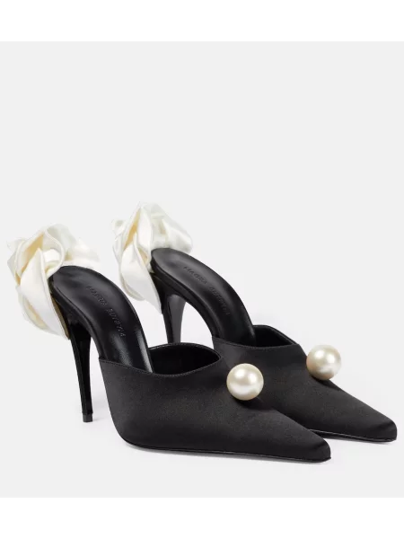 Papuci tip mules Magda Butrym din satin negru