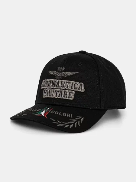 Шапка с козирка Aeronautica Militare с апликация черно