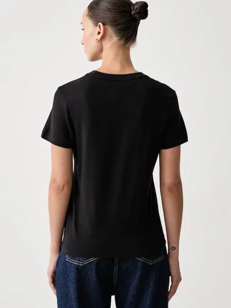 Tommy Jeans T-shirt z bawełną czarna
