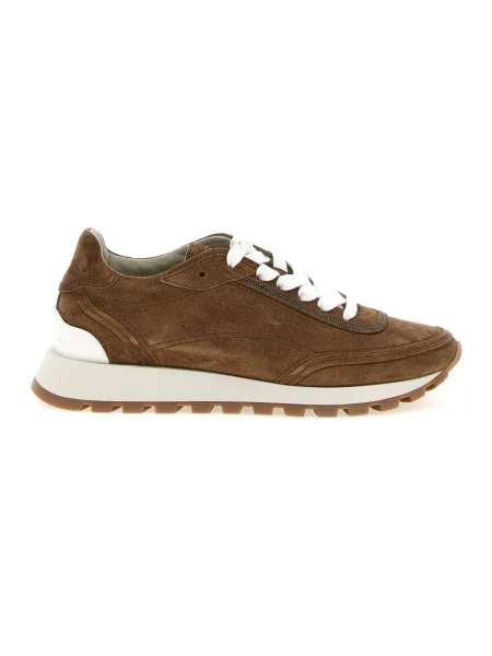 Sneakersy Brunello Cucinelli zamszowe brązowe