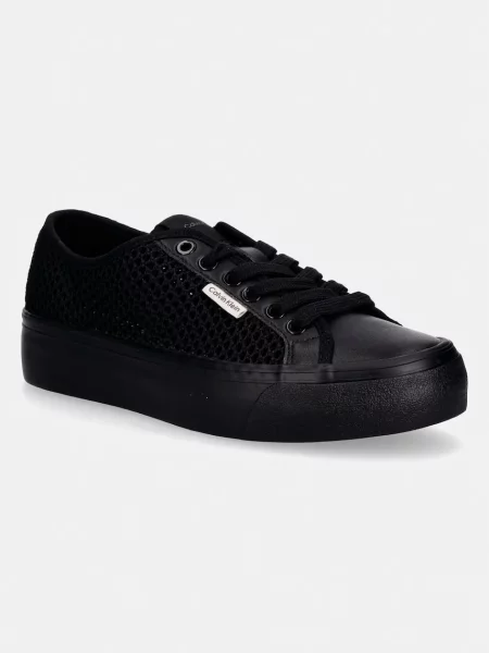 Sneakers Calvin Klein Vulc Flatf Lace Up Lin Mesh negru