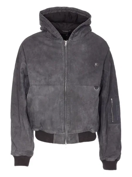 Geacă bomber Represent cu glugă negru