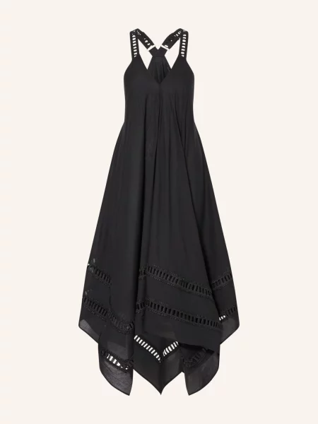 Allsaints Šaty Lil Dress S Krajkou černá