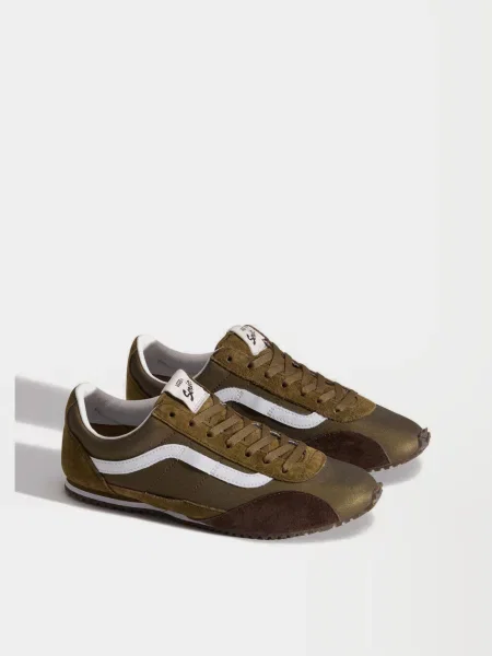 Замшевые повседневные кроссовки Vans зеленые