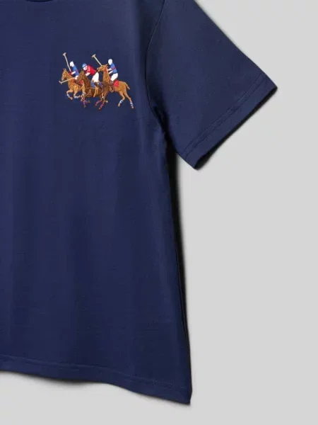 T-shirt z wyhaftowanym logo Polo Ralph Lauren Teens granatowa
