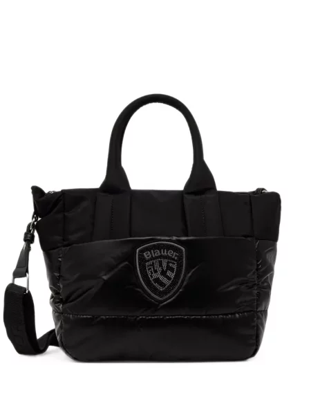 Geantă shopper Blauer cu autograf negru