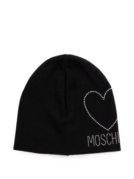 Căciulă Moschino cu motiv cu inimi negru