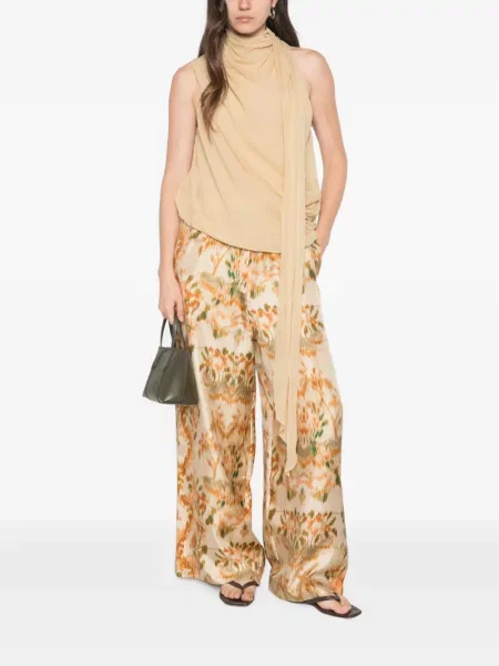 Pantaloni palazzo Pierre-louis Mascia cu imagine cu cordon
