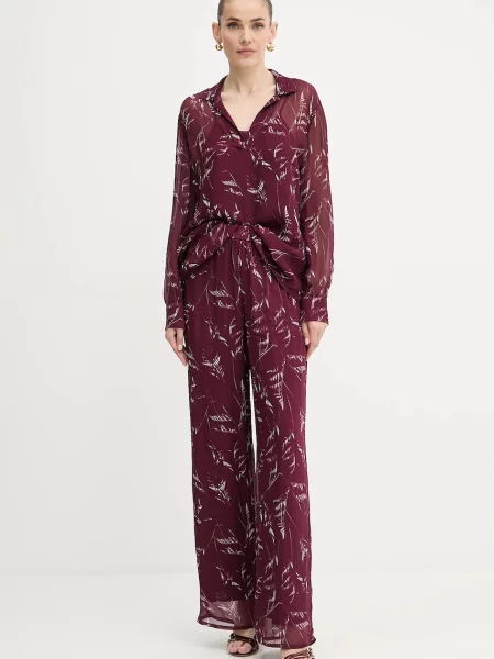 Armani Exchange bluzka wzorzysta bordowy