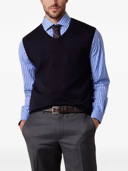 Prsluk Brooks Brothers s V-izrezom plava