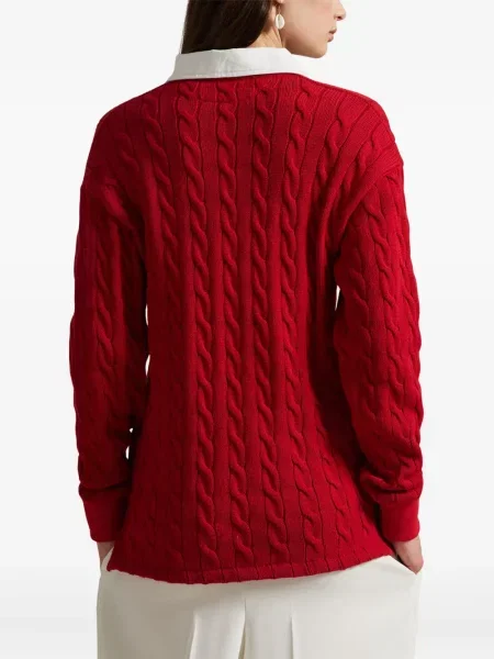 Căciulă Polo Ralph Lauren cu broderie cu dungi cowboy roșu
